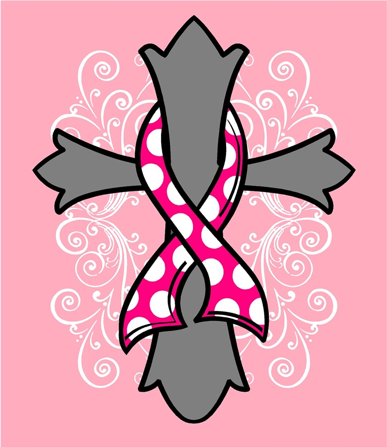 Breast Cancer Glitter Cross