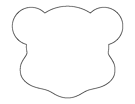 Teddy bear Head pattern. Use the printable outline for crafts 