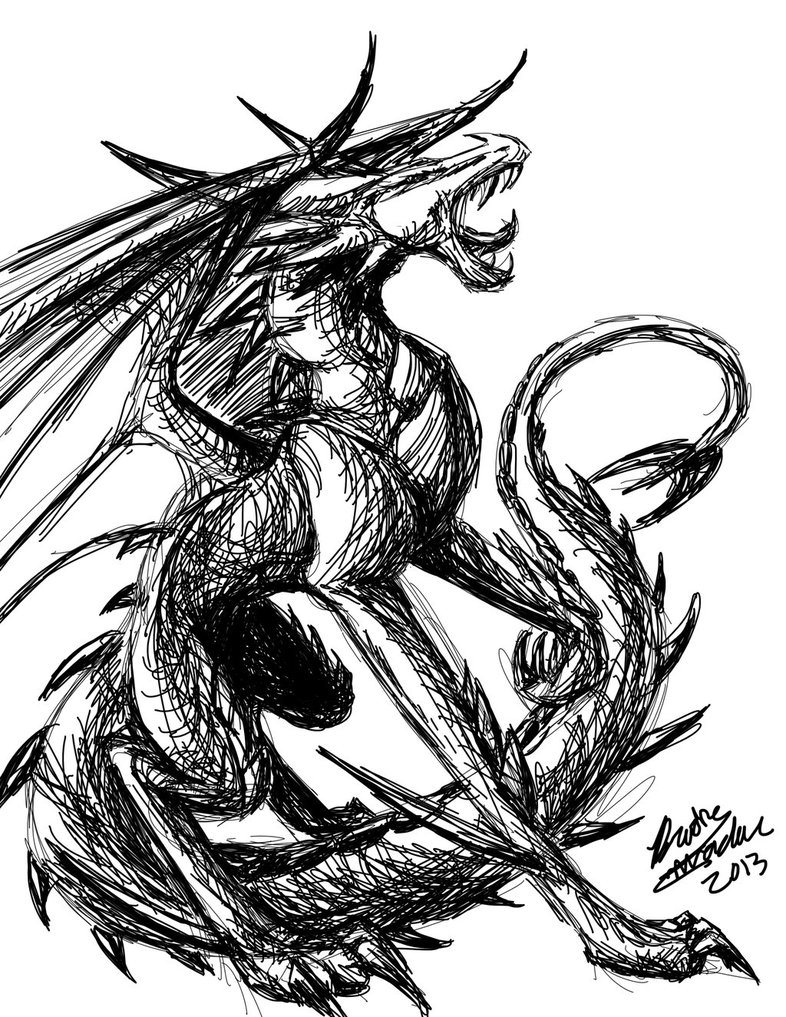 Black and White Dragon by SilverAruka on Clipart library