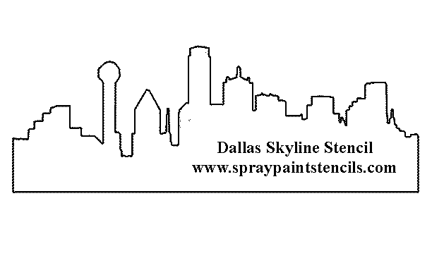 dallas skyline silhouette | Dallas Skyline Stencil - Free Texas 