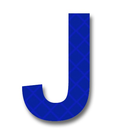 AfterGlow - Retroreflective 2 inch Letter J - Blue - Package of 10