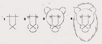 how to draw lion head step by step