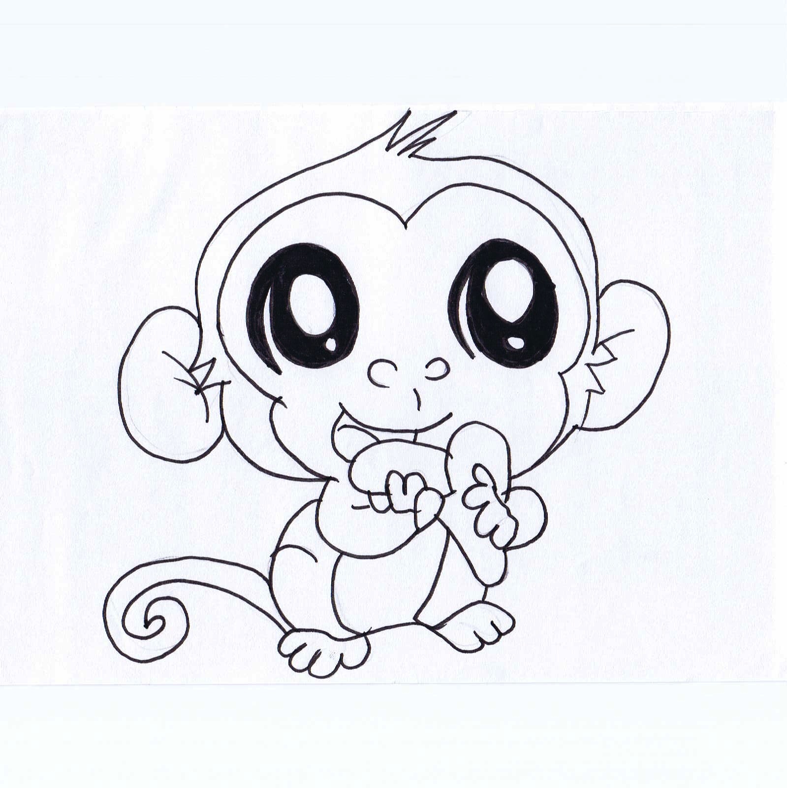 Free Cute Monkey Drawing Download Free Clip Art Free