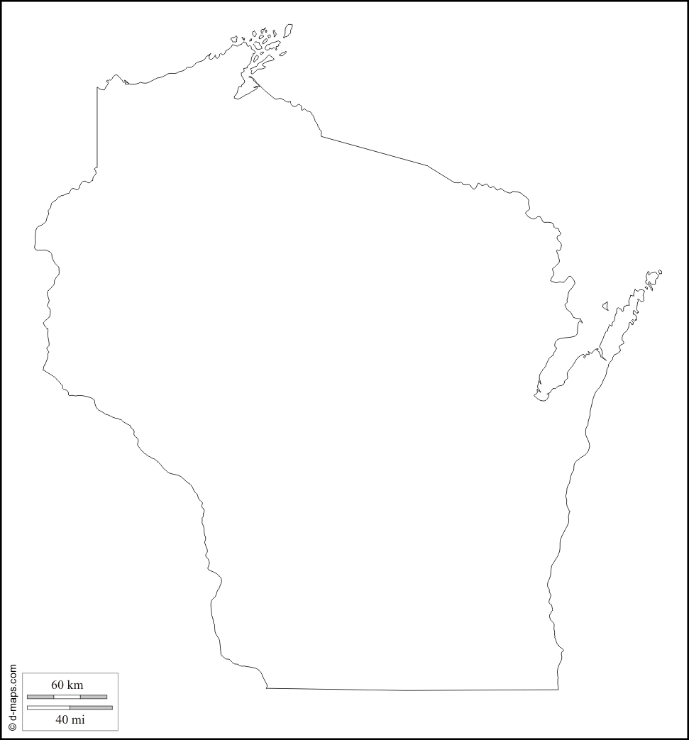 clipart map of wisconsin - photo #20