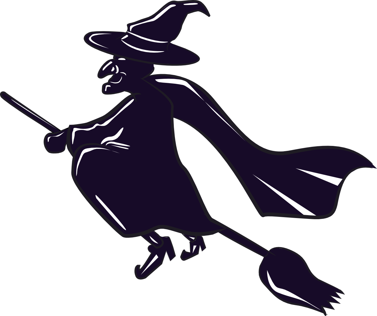 The Totally Free Clip Art Blog: Season - [Halloween] Witch on broom