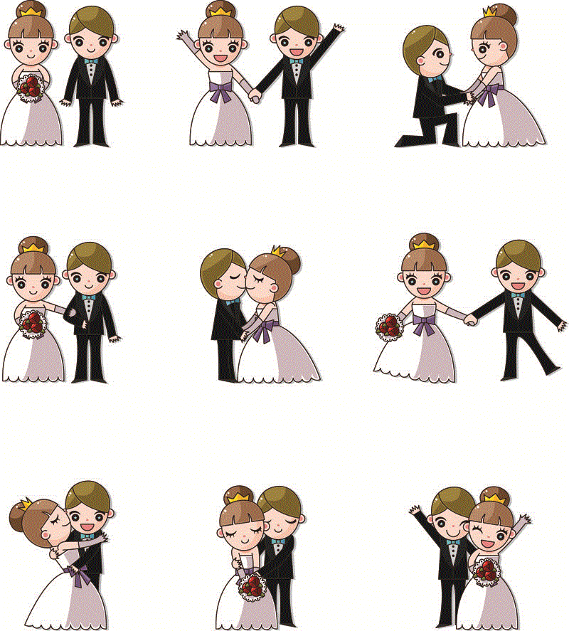 Cartoon wedding vector material free download | PSPPHOTOSHOP 