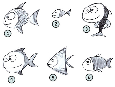 small fish drawing easy - Clip Art Library
