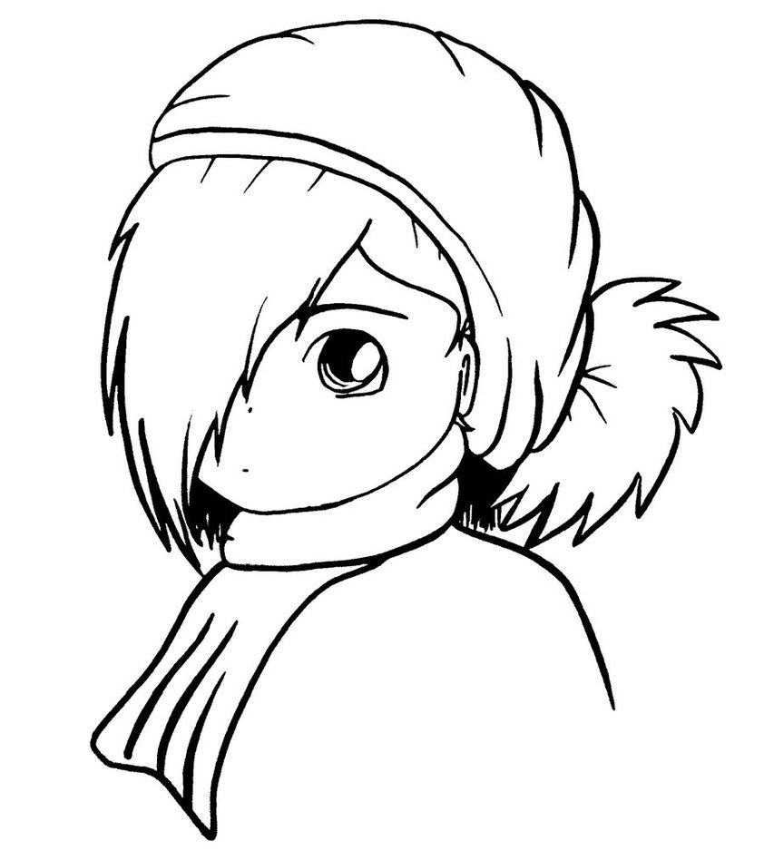 outline winter child by Brunni87 on Clipart library
