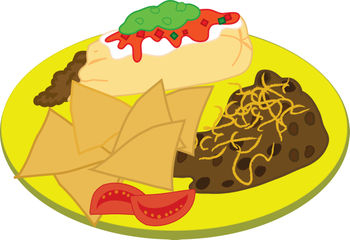 Clipart Illustration of a Burrito Plate ( Mexican Food ) | Okul 