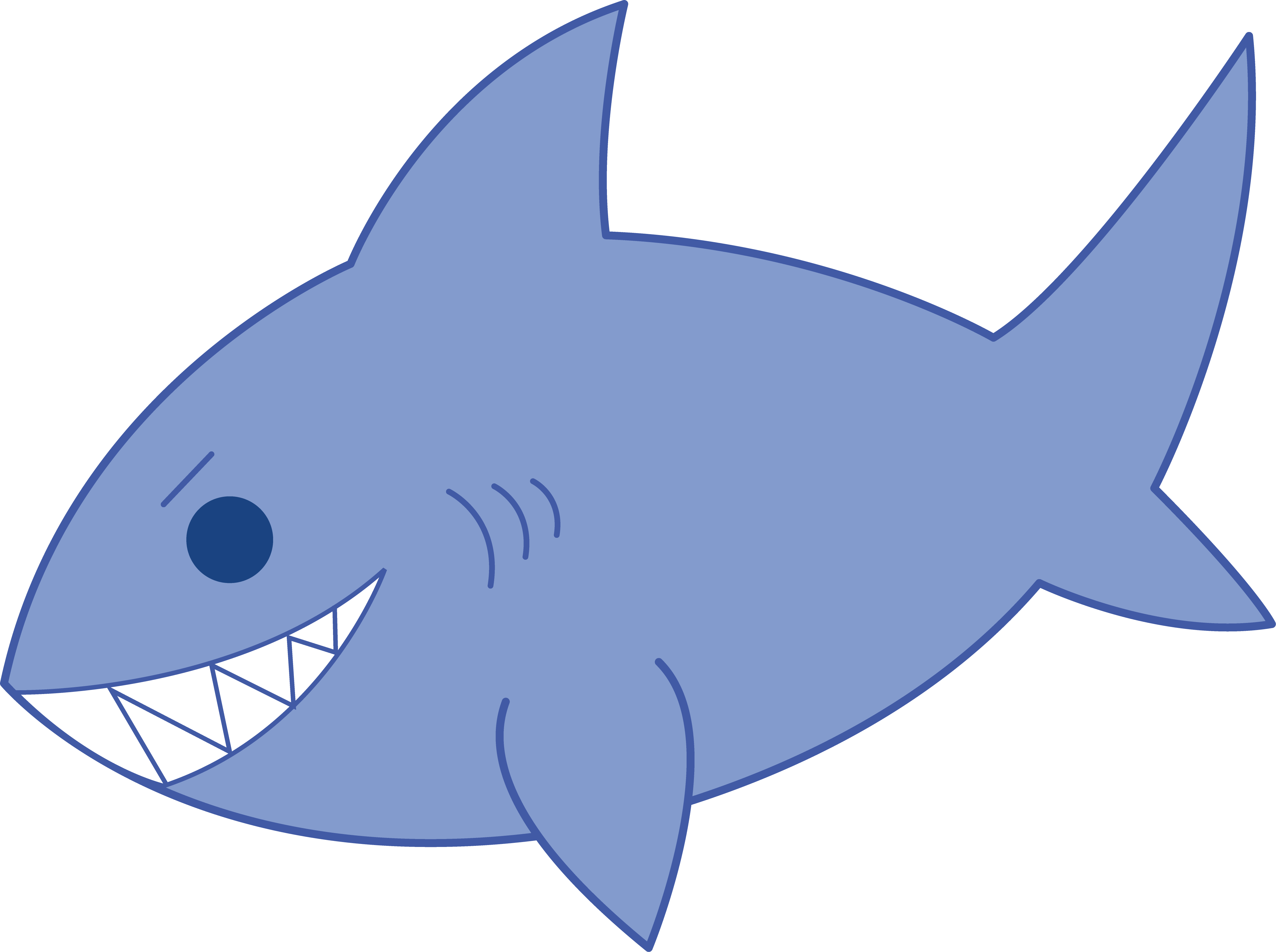 Mischievous Blue Shark - Free Clip Art