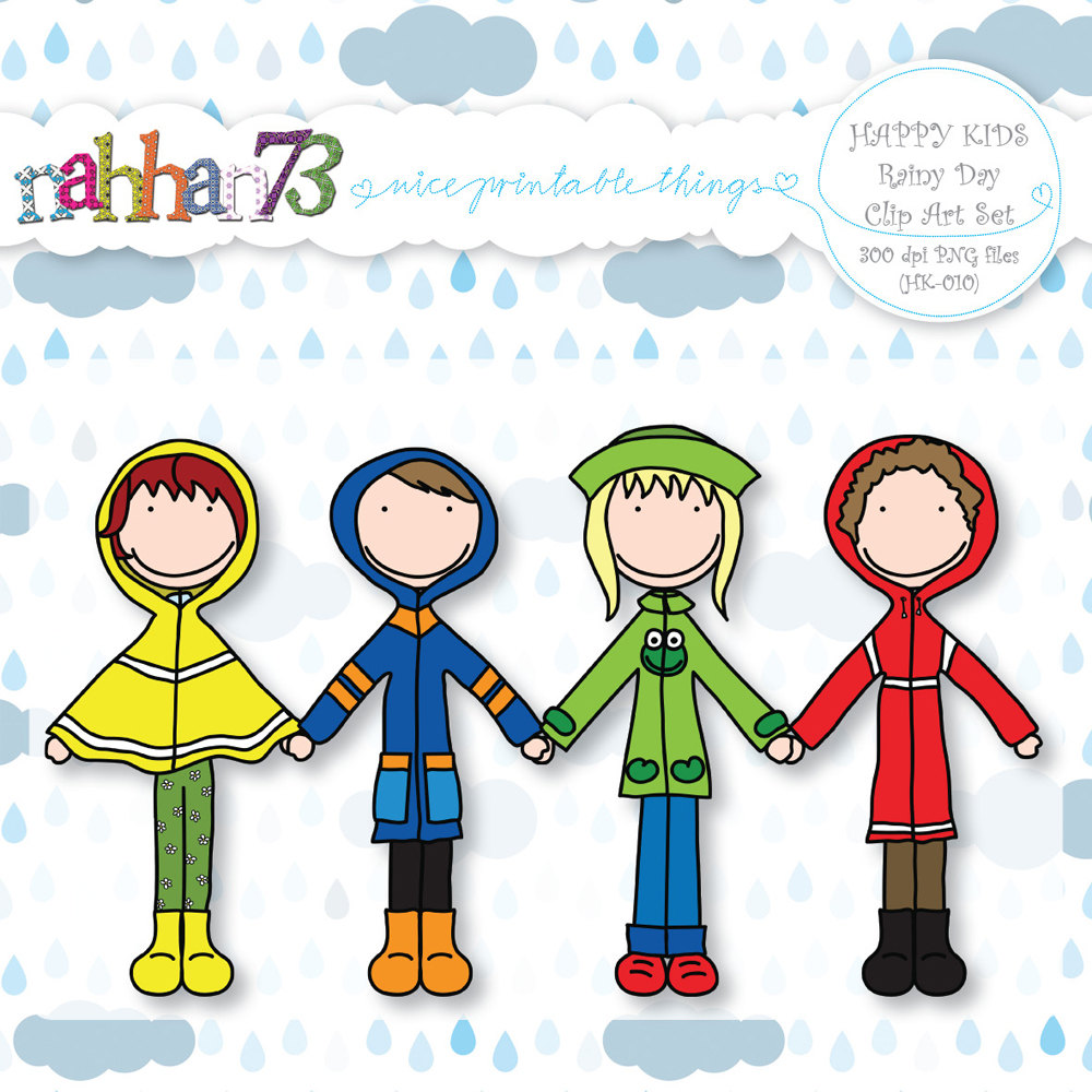 Happy Kids: Rainy Day Clip Art Set for Banners by nahhan73