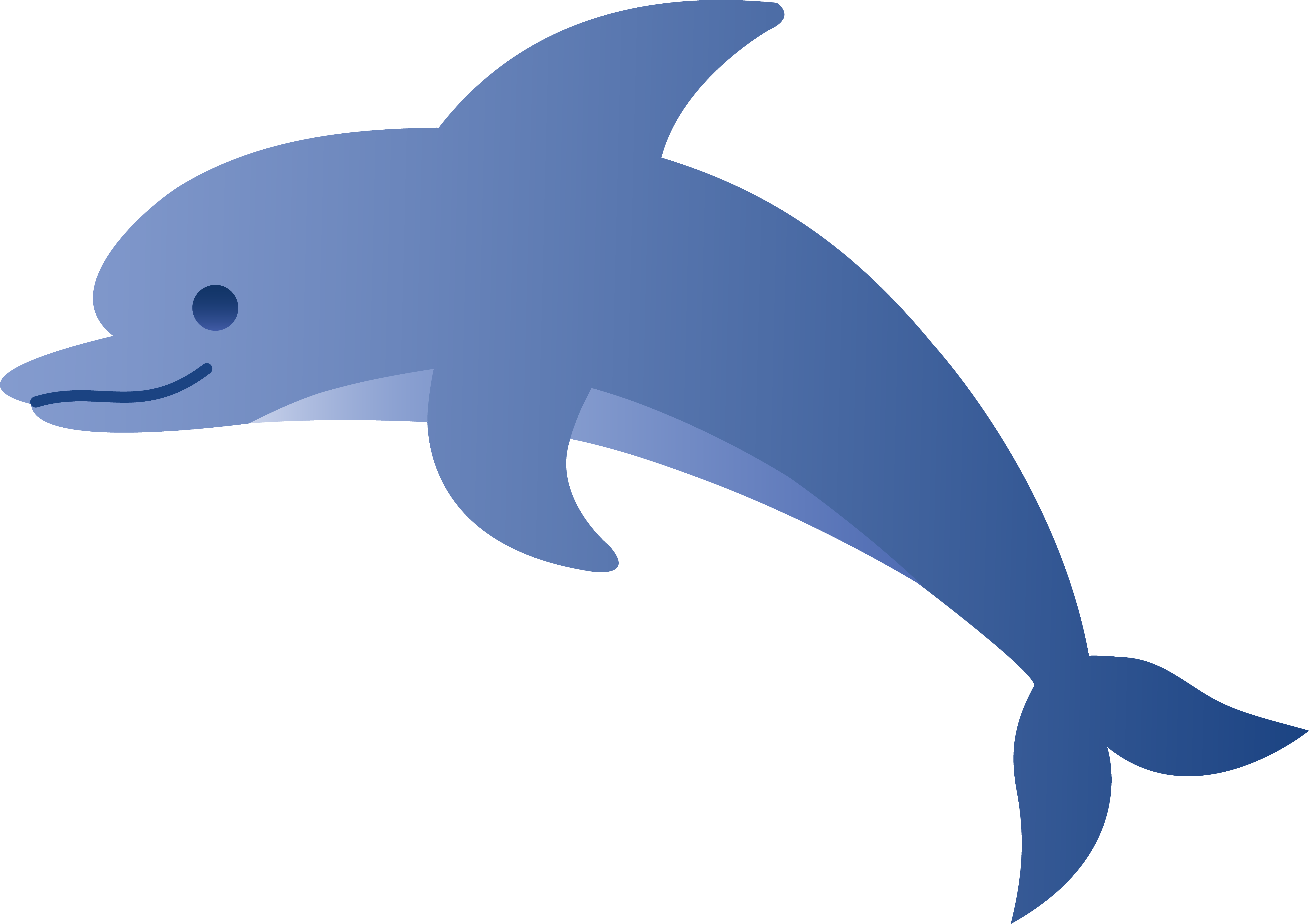 Cute Blue Dolphin - Free Clip Art