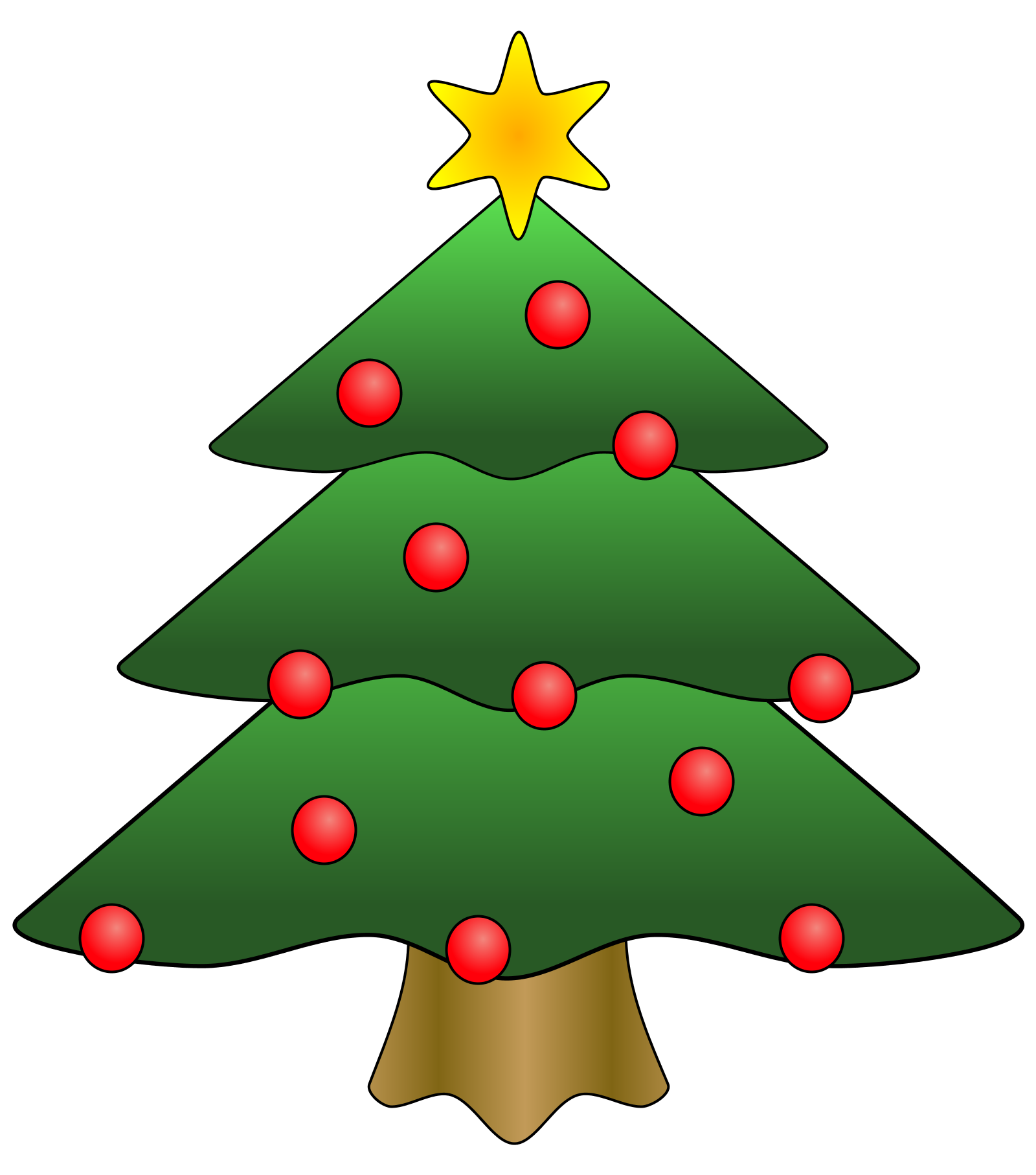 Clip Art Christmas Tree With Presents | Clipart library - Free 