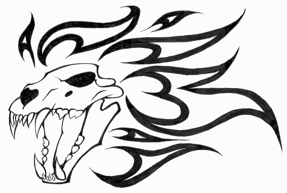 Clipart library: More Like Lion Skull Tattoo 2 by Evil-spark-dragon