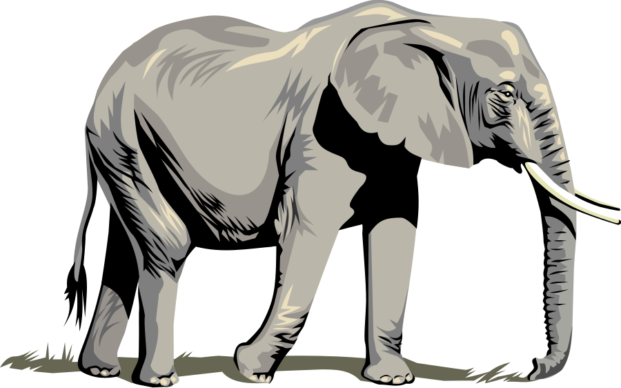 Sitting Elephant Clipart, vector clip art online, royalty free 