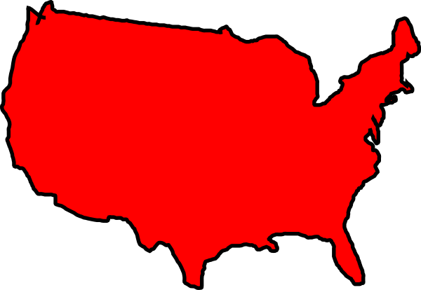 Red Map Usa.png clip art - vector clip art online, royalty free 
