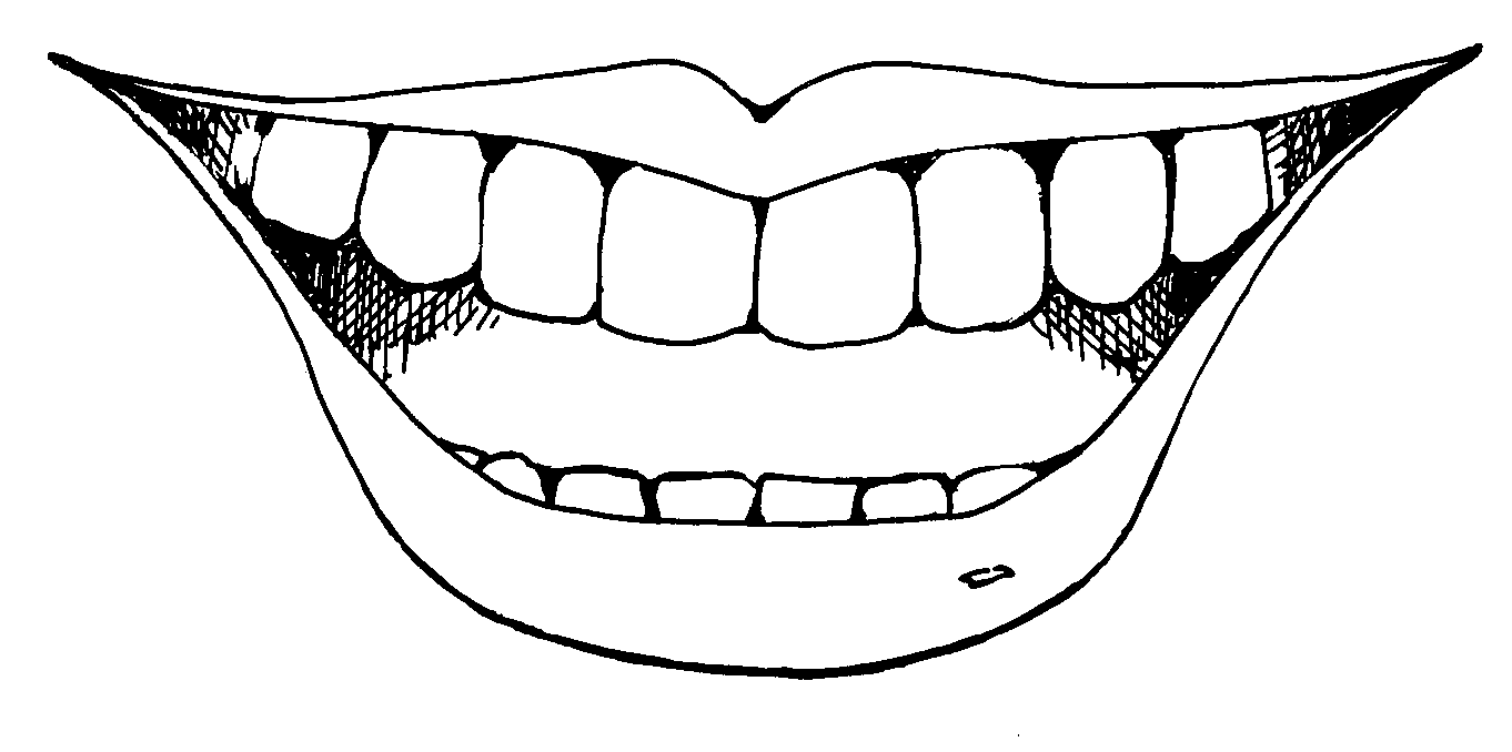 Smiling Lips Clipart Black And White Tooth Smiling Black And White 