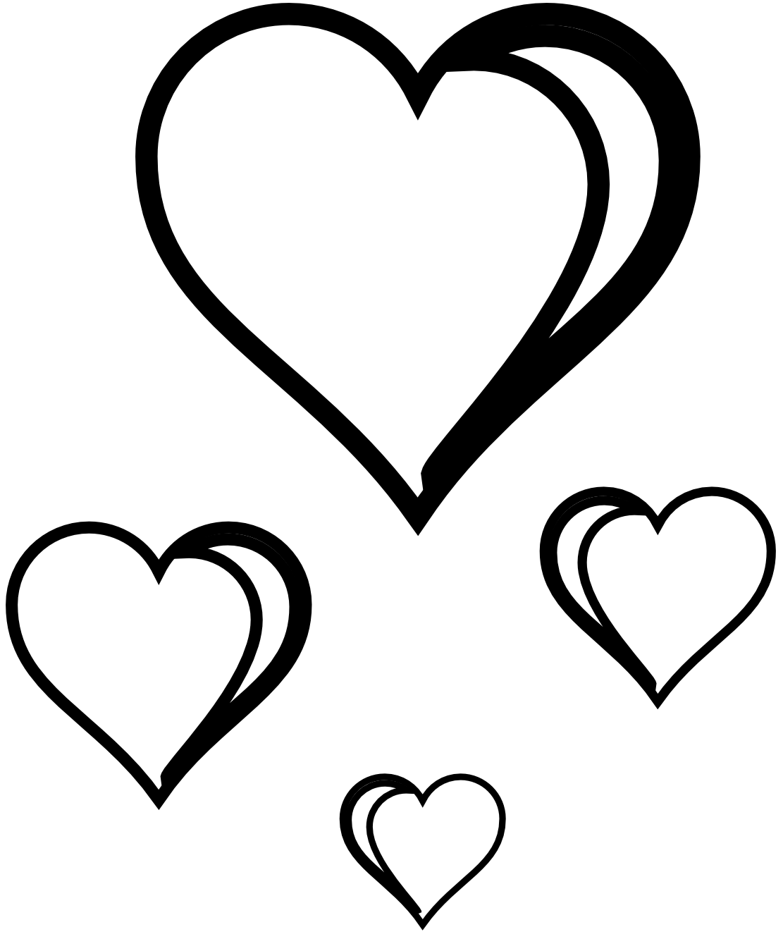 good children clipart black and white heart