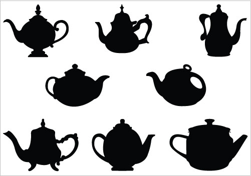 Teapot Silhouette Vector Illustrations Teacup vector 