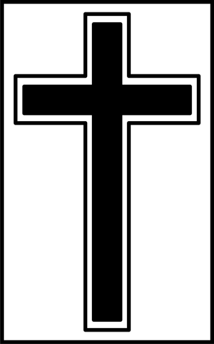 Clip Art Image: Picture of a Christian cross in black and white 