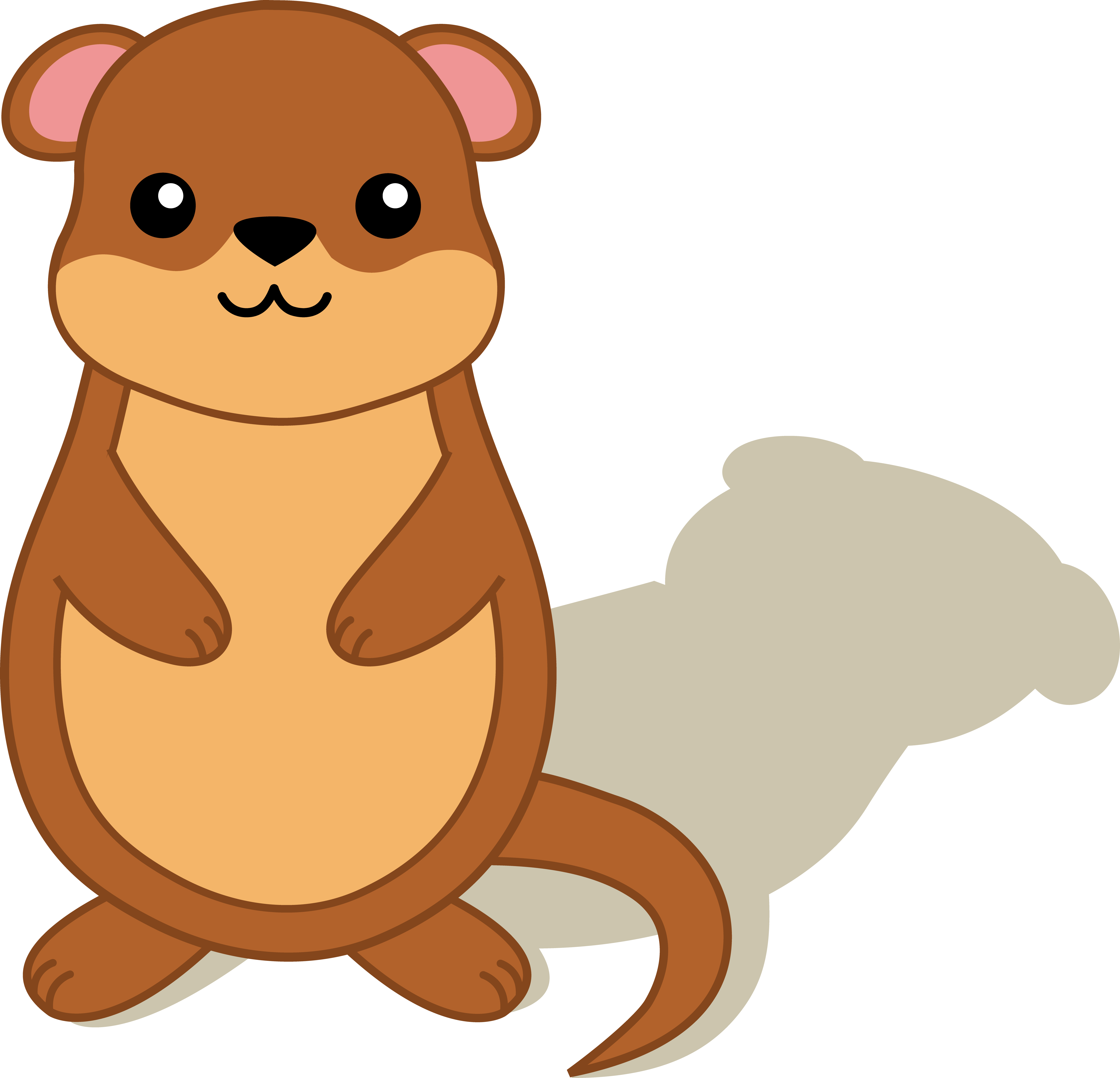 Groundhog With Shadow - Free Clip Art