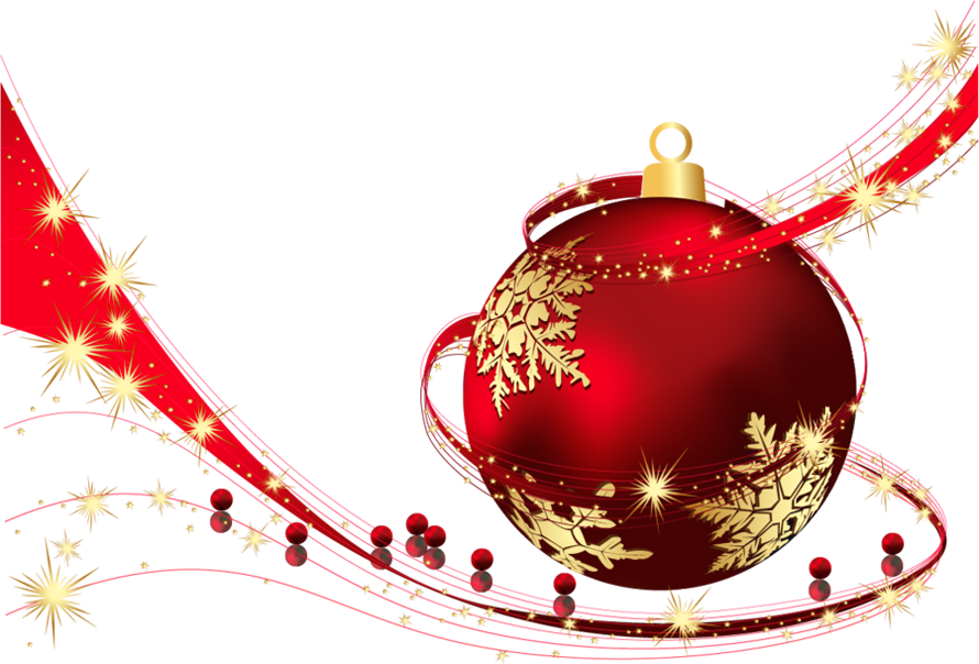 Red Transparent Christmas Ball PNG Clipart