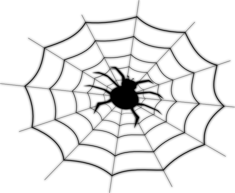 Clipart - spider on spider net