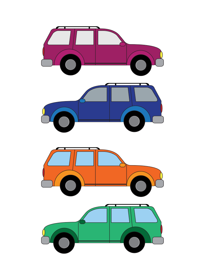 SUV cars cartoon SVG Vector file, vector clip art svg file 