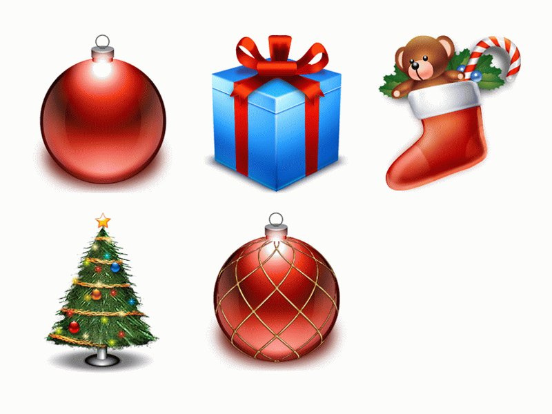 5 Christmas gift cartoon icon | Vector Images - Free Vector Art 