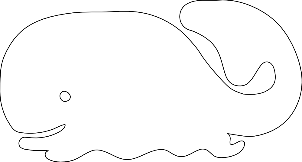 Whale Icon Black White Line Art Scalable Vector Graphics SVG 