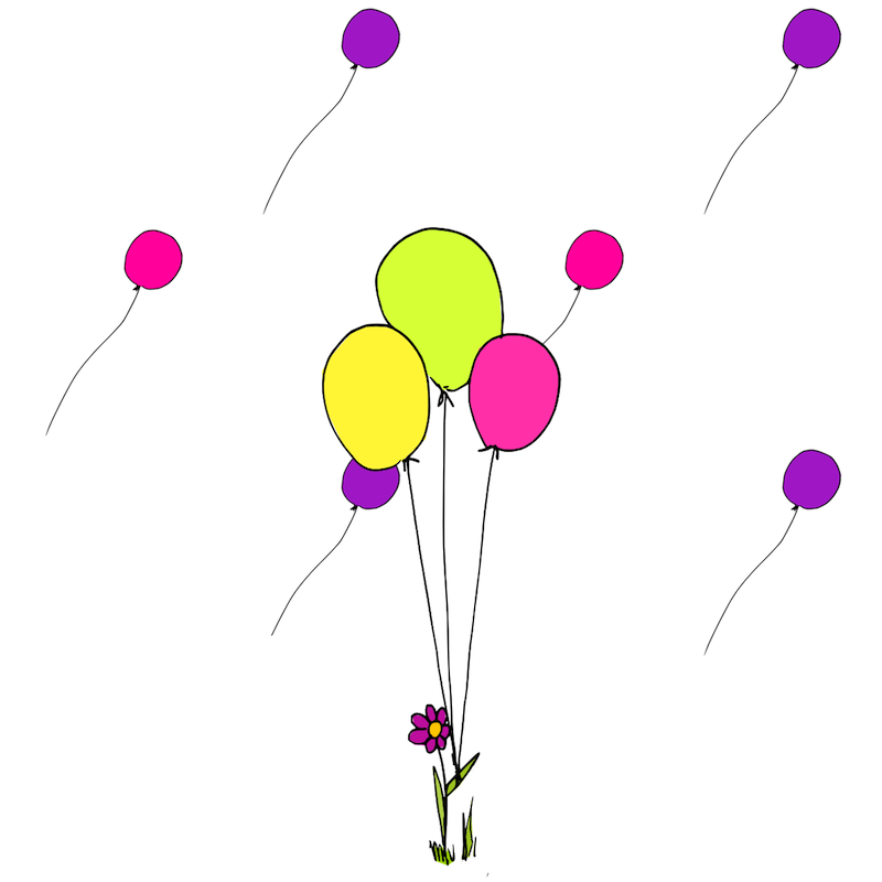 free printable ladybug png and balloons card � Ballon Clipart 