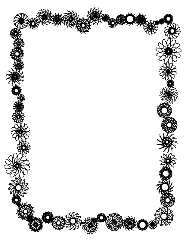 Flowers Border Clipart Black And White | Clipart library - Free 