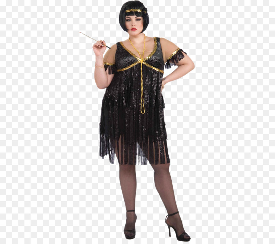 1920s Flapper Costume Dress Roaring Twenties - dress png download - 500*793 - Free Transparent Flapper png Download.