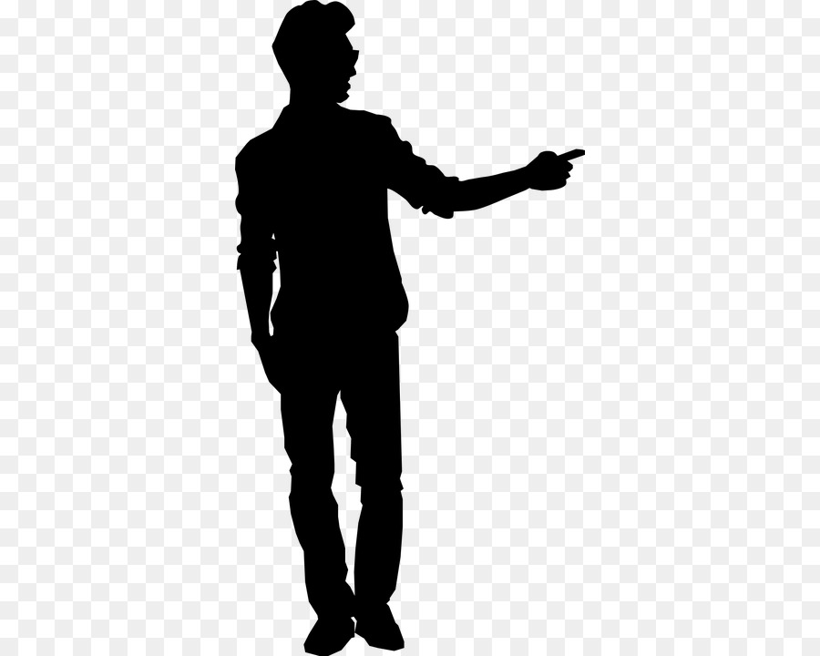 Silhouette Clip art - Man Pointing png download - 384*720 - Free Transparent Silhouette png Download.