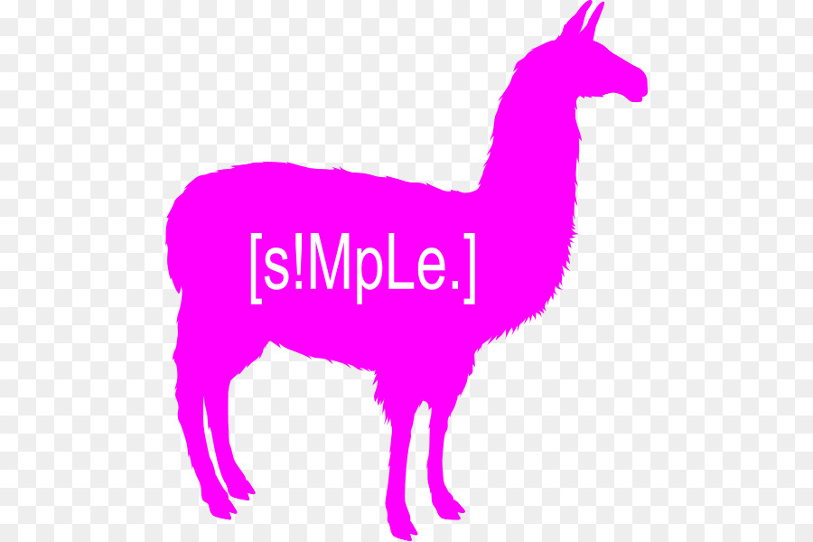 Llama Alpaca Silhouette Clip art - pink neon word png download - 534*599 - Free Transparent Llama png Download.