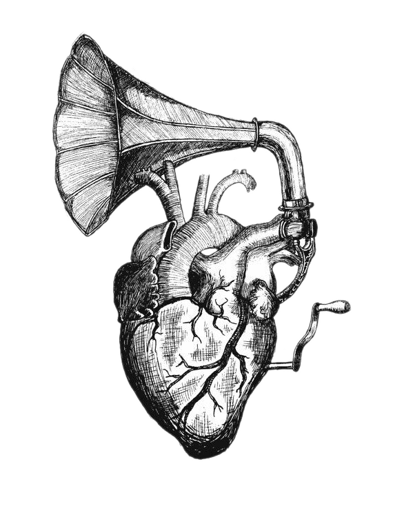 Heart Sounds Drawing Tattoo Anatomy Heart Speaker Png Download 570 760 Free Transparent Png Download Clip Art Library
