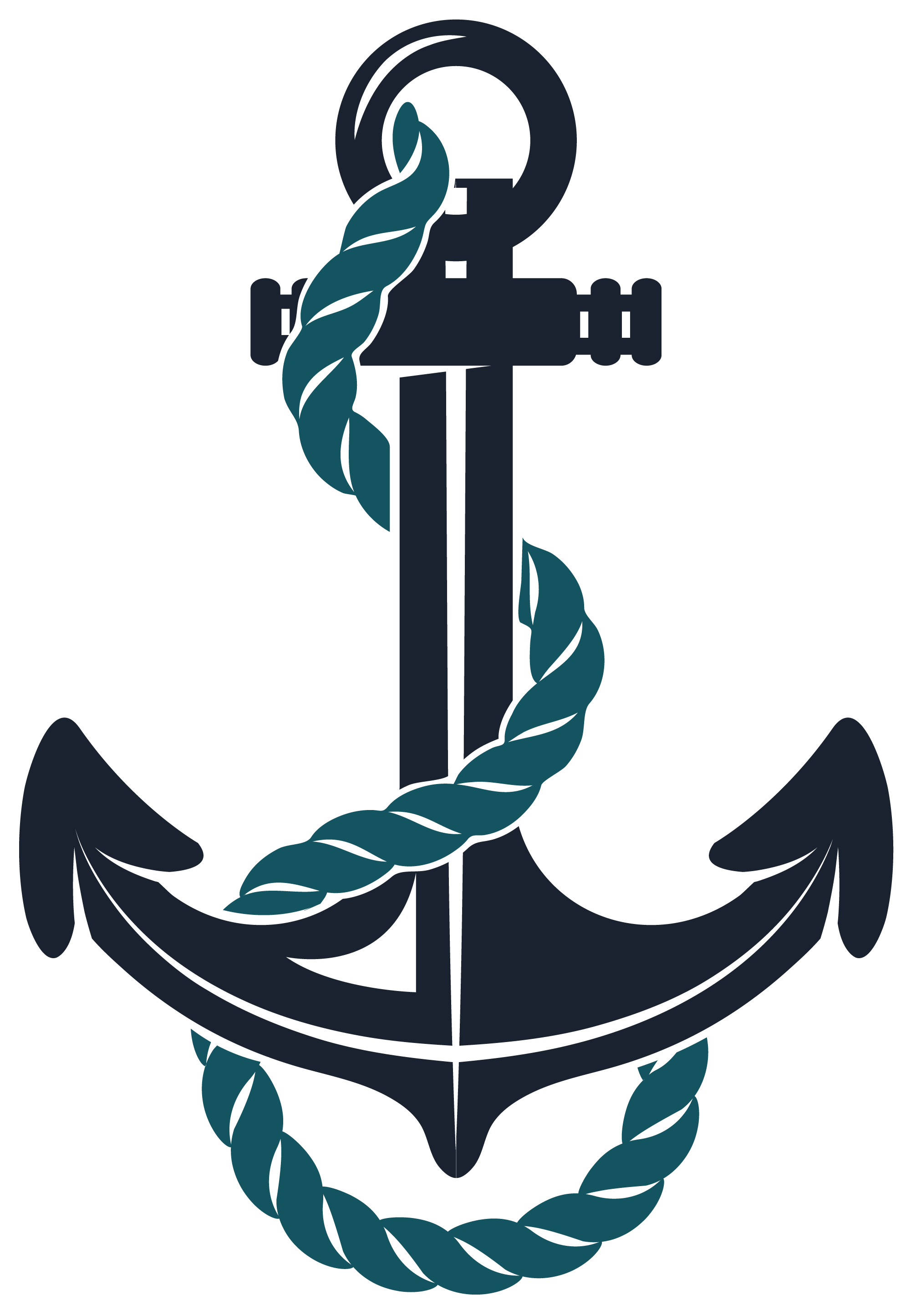 Anchor Clip art Hand painted black anchor rope png