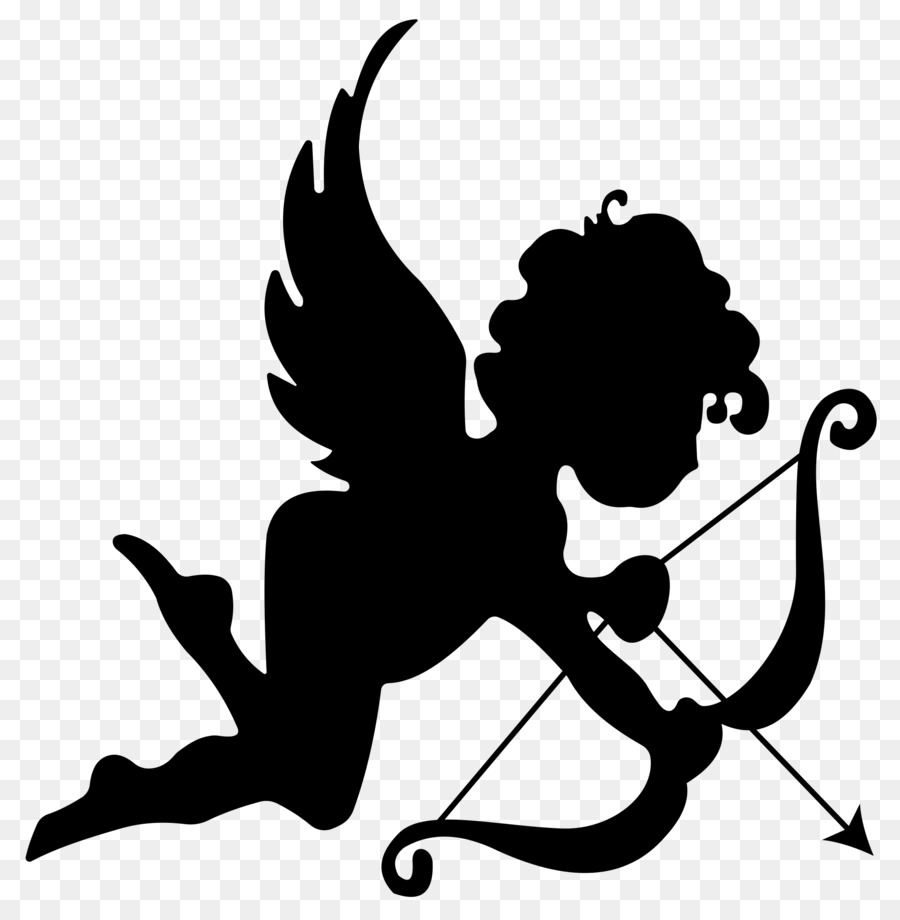 Valentines Day Cupid Gift Paper Heart - Angel Silhouette png download - 1968*1995 - Free Transparent Valentines Day png Download.
