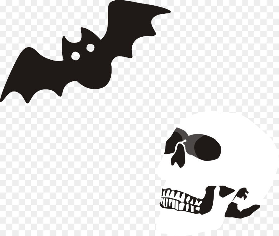 Microbat Black and white Euclidean vector - Skull with bat png download - 938*792 - Free Transparent Microbat png Download.