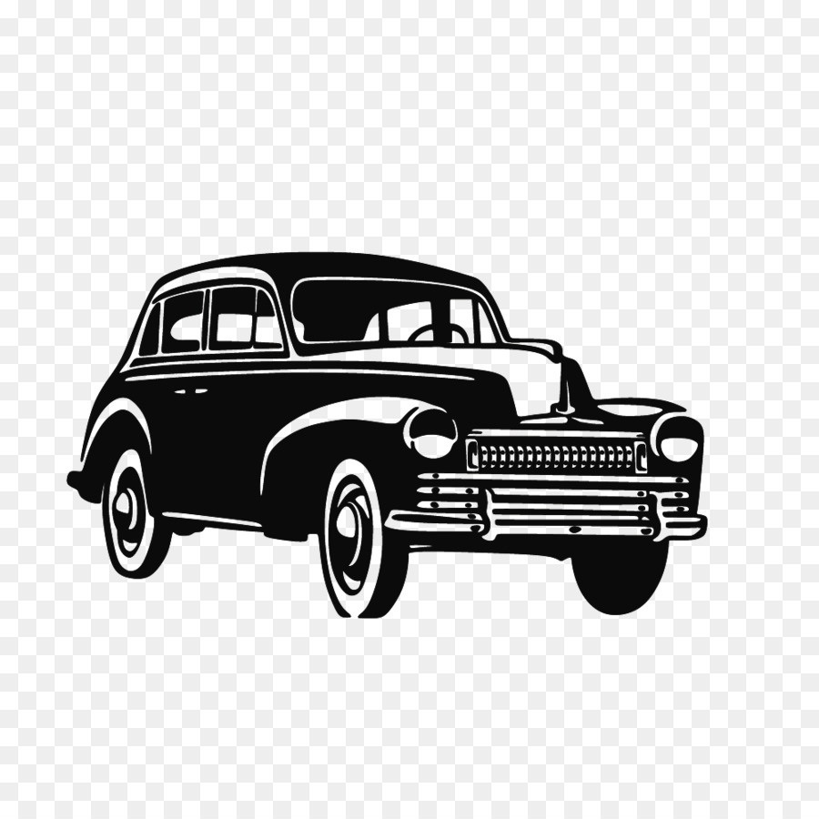 Vintage car Silhouette - Vector drawing retro Ford classic cars png download - 1000*1000 - Free Transparent Car png Download.