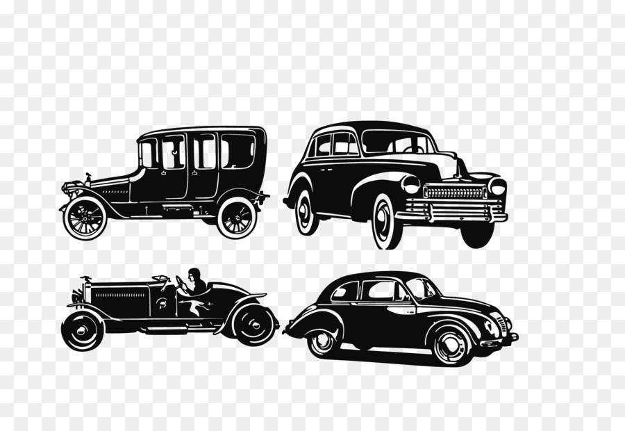 Sports car Vintage car Classic car - Vector black classic car four png download - 3195*2196 - Free Transparent Car png Download.