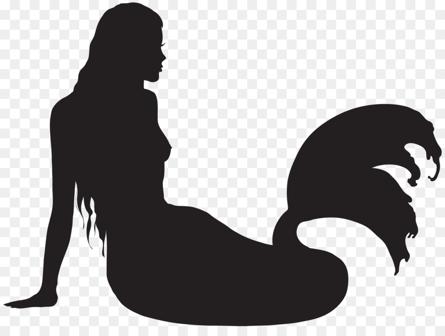 Silhouette Mermaid Ariel Drawing - Mermaid png download - 8000*5910 - Free Transparent Silhouette png Download.