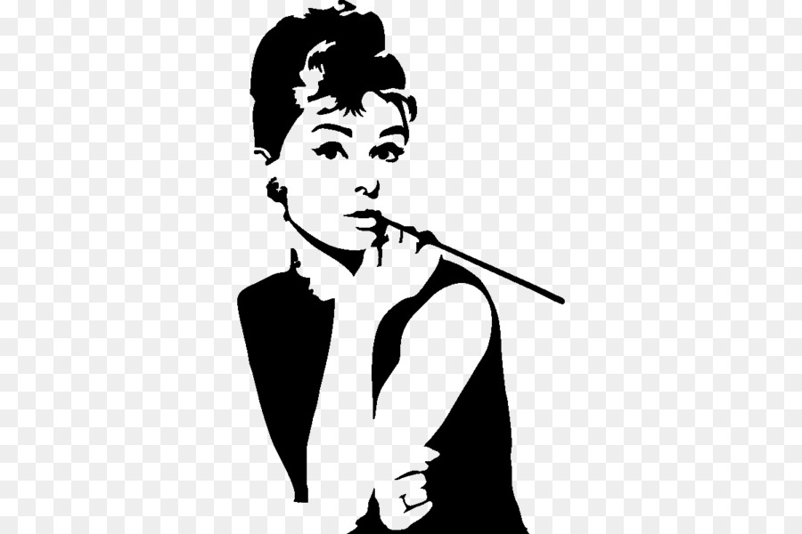 Art Painting Black and white Wall decal - audrey hepburn png download - 600*600 - Free Transparent  png Download.