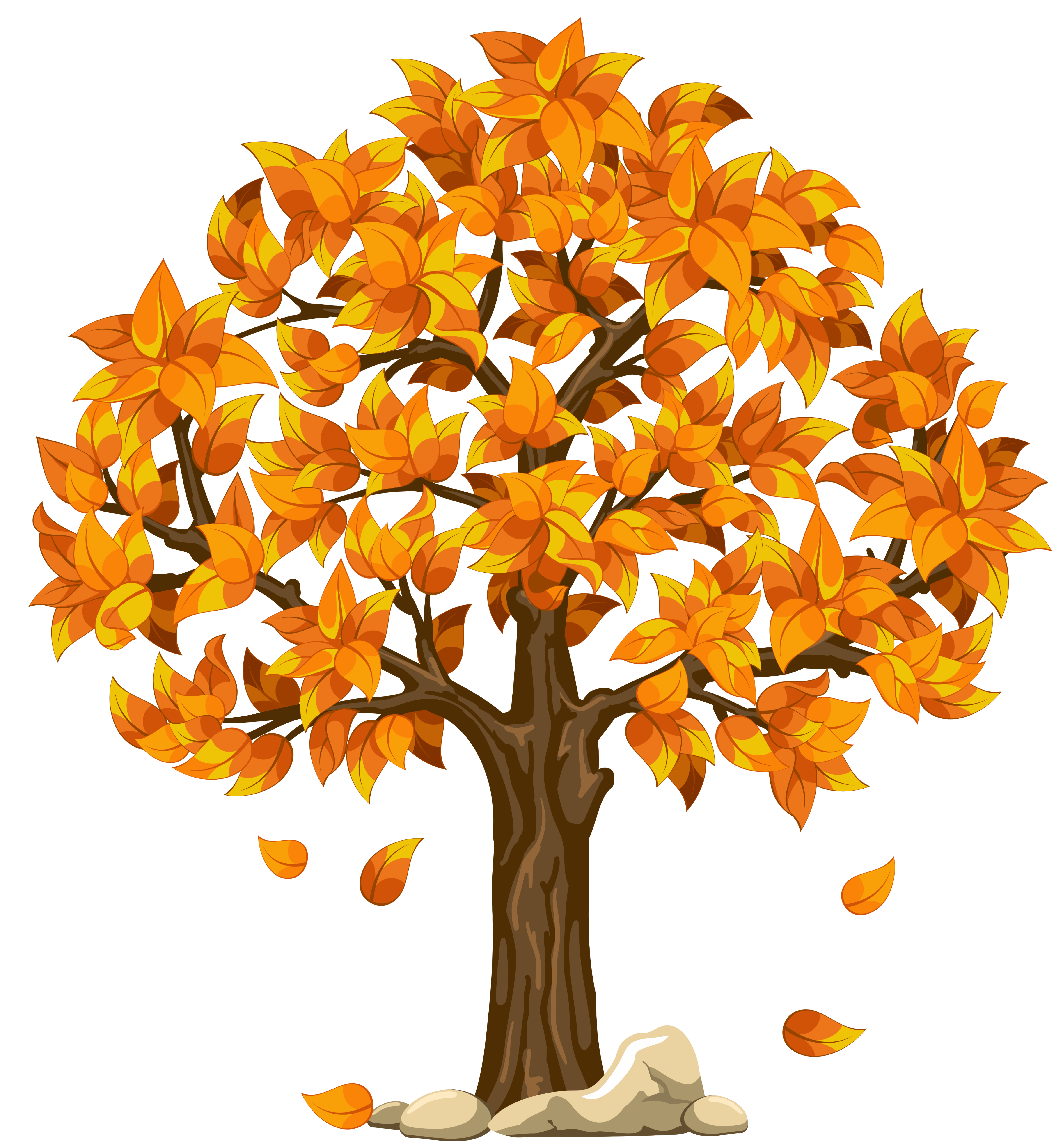 Autumn Tree Clip Art Transparent Fall Orange Png Clipart Picture Png