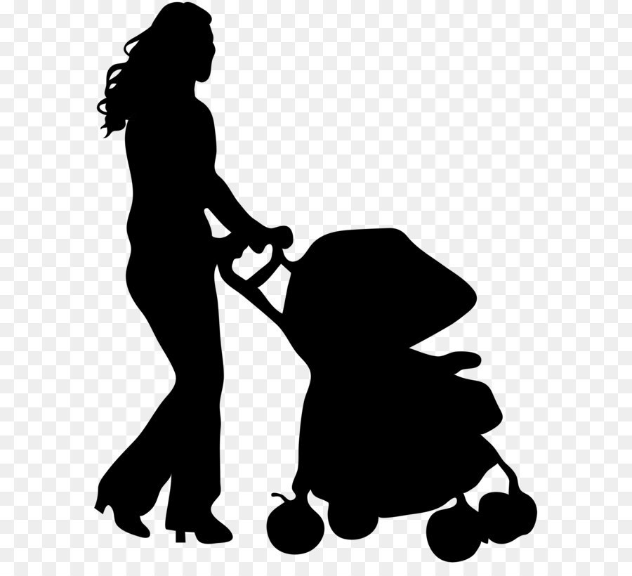 Silhouette Baby transport Clip art - Female Silhouette with Baby Stroller PNG Clip Art Image png download - 6469*8000 - Free Transparent Royaltyfree png Download.