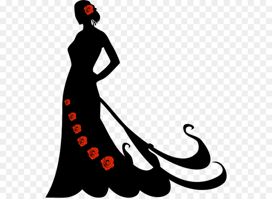 Silhouette Flamenco Dancer Portrait - Red roses dress back beauty png download - 600*656 - Free Transparent Silhouette png Download.
