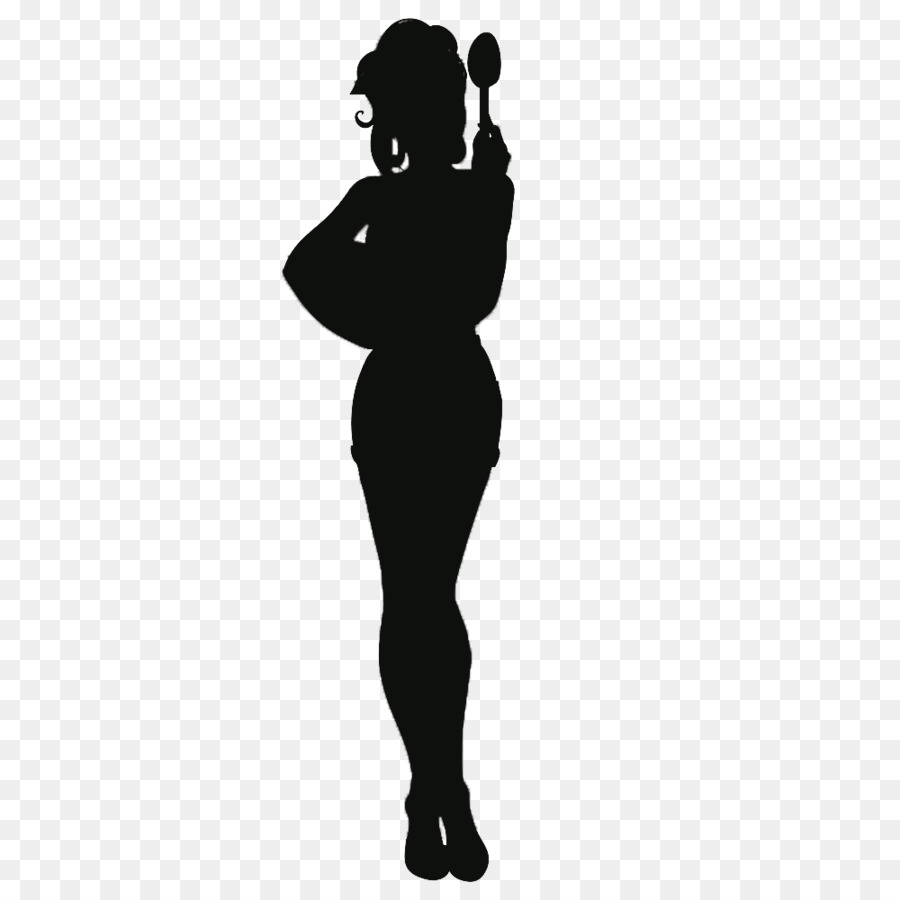Silhouette Woman Cartoon Spoon - Silhouette of a woman holding a spoon cartoon png download - 1000*1000 - Free Transparent Silhouette png Download.