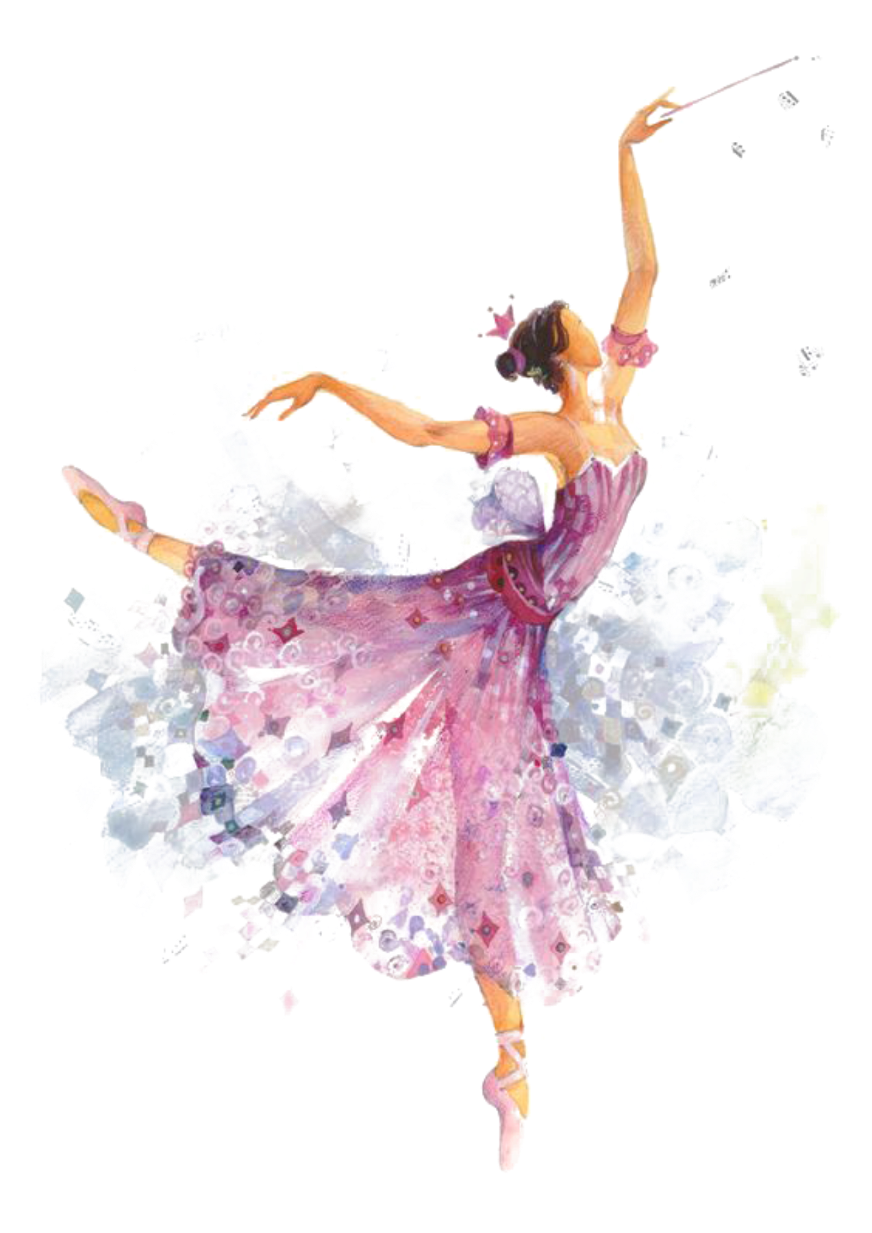 芭蕾舞卡通无缝图案与芭蕾舞者在芭蕾舞裙和鲜花在蓝色的背景插画图片素材_ID:349255822-Veer图库