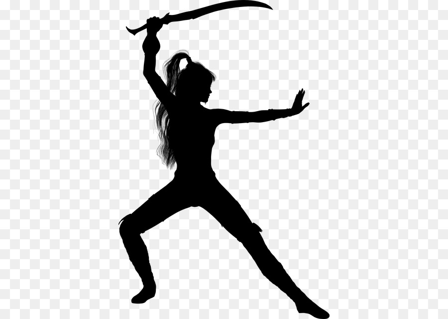 Silhouette Woman Female Sword - Silhouette png download - 424*640 - Free Transparent Silhouette png Download.