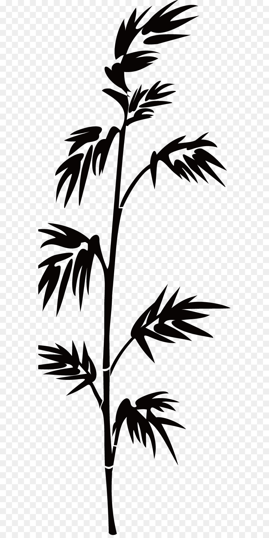 Bamboo Silhouette Bamboe - Black Bamboo Silhouette png download - 643*1790 - Free Transparent Bamboo png Download.